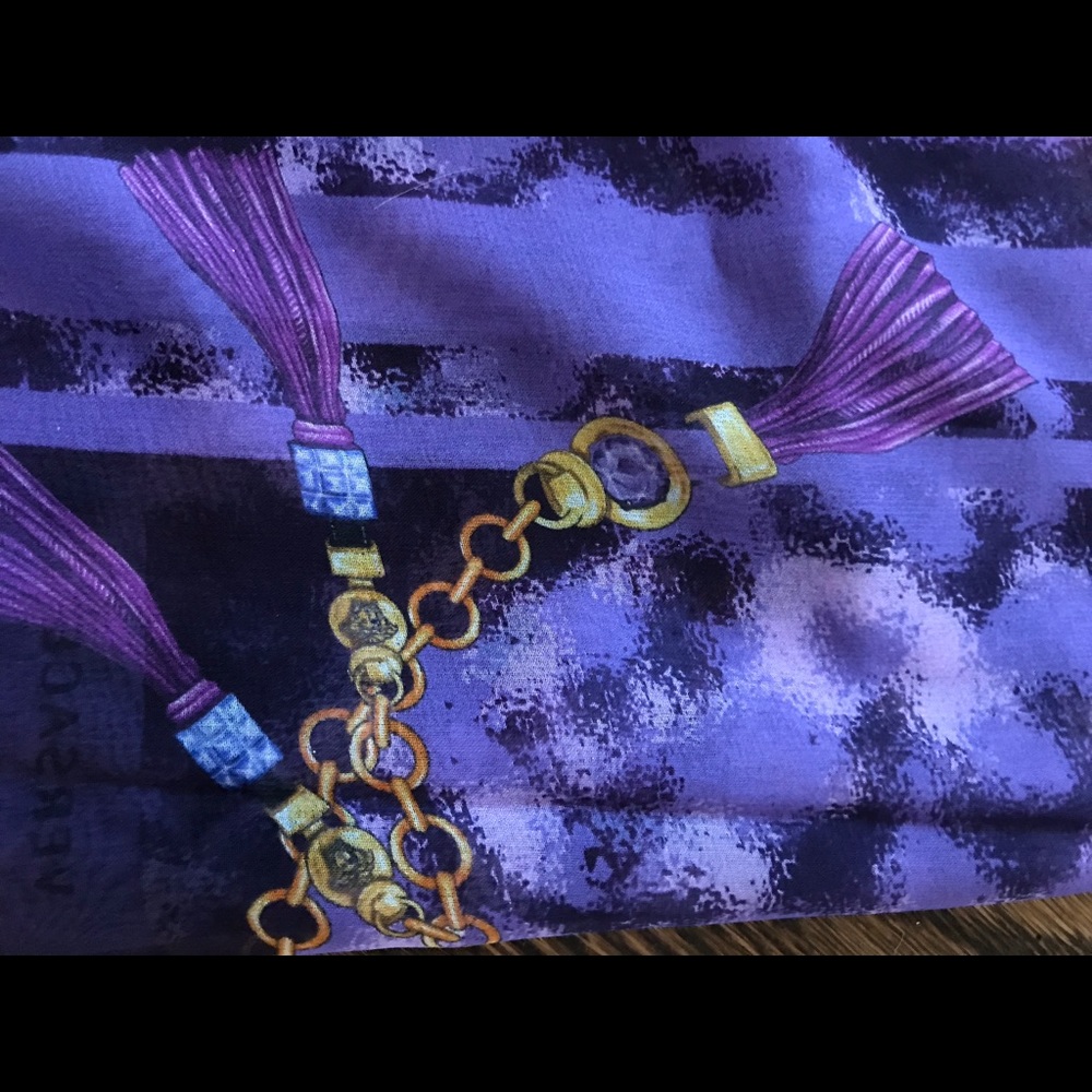Versace Purple and Gold Scarf